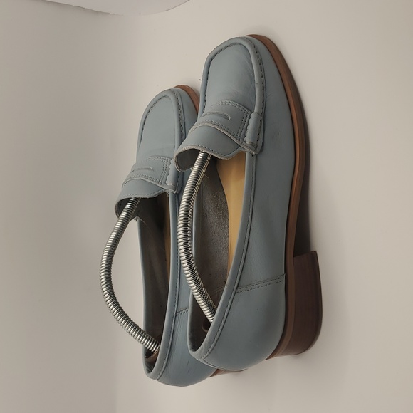 Etienne Aigner Vintage Women's Stella Blue Leather Penny Loafers Sz 7.5 Preppy - Picture 4 of 13